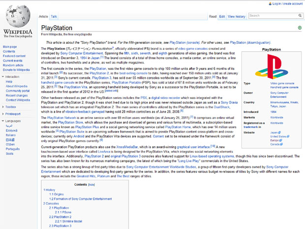 Wikipedia Playstation Facts